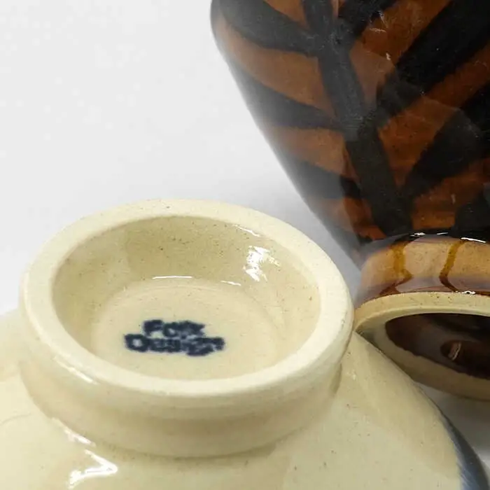 【波佐見焼】Folk Design 二色巻・矢羽根飴釉 茶碗 ペアセット 食器 皿 【玉有】 [IE22] 波佐見焼