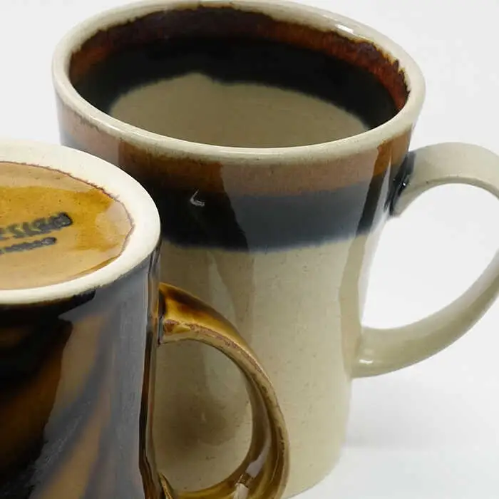 【波佐見焼】Folk Design 二色巻・矢羽根飴釉 マグカップ ペアセット 食器 皿 【玉有】 [IE23] 波佐見焼