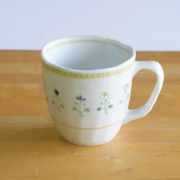 【波佐見焼】はなごよみ マグカップ グリーン・黄色 ペアセット 食器 皿 【藍水】 [GB35]  波佐見焼