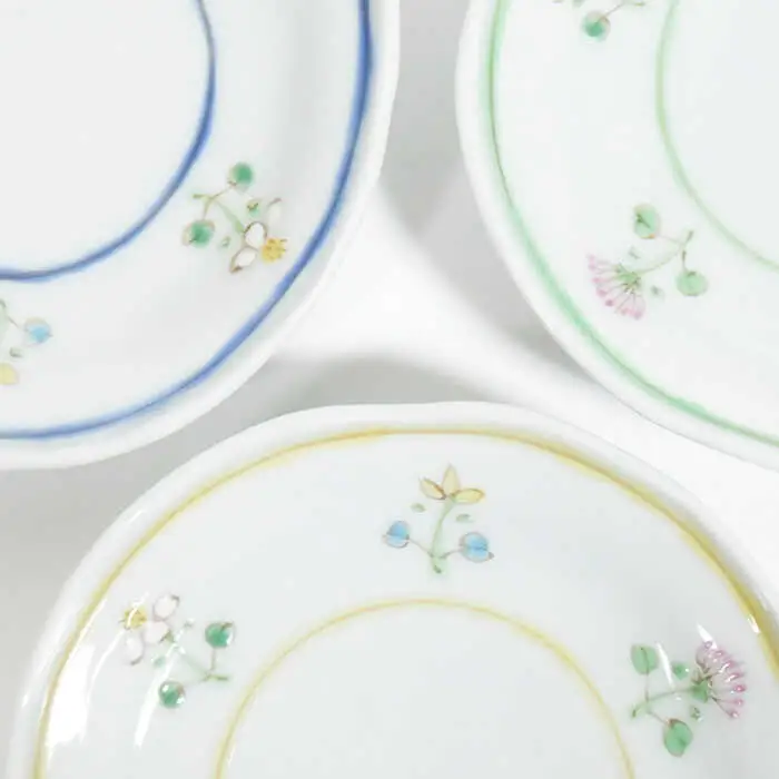 【波佐見焼】花暦 小皿 3枚セット 食器 皿 【藍水】 [GB42]  波佐見焼
