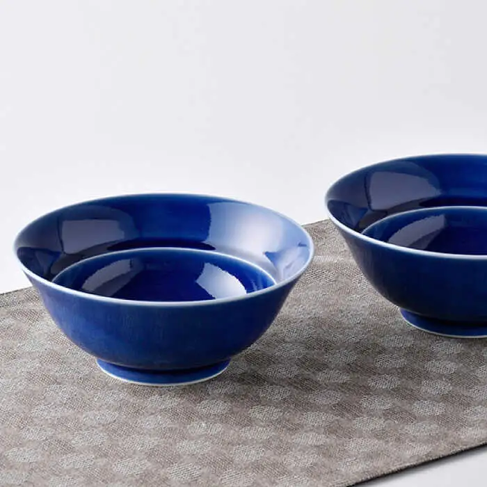 【波佐見焼】粋碗 どんぶり 茶碗 ブルー ペアセット 食器 皿 【光春窯】 [XD65] 波佐見焼