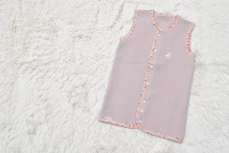 綿毛布スリーパー 2way仕様で暖か(Lサイズ) ベージュピンク×花柄 毛布の町(泉大津産) sleeper-s [3011]