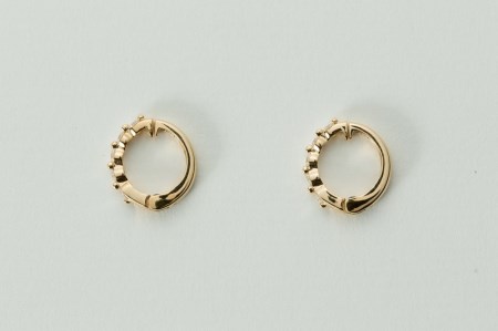 【ジュエリーの街、山梨県甲府市】ダイヤ0.34ct K18ピアリング　LE346Y