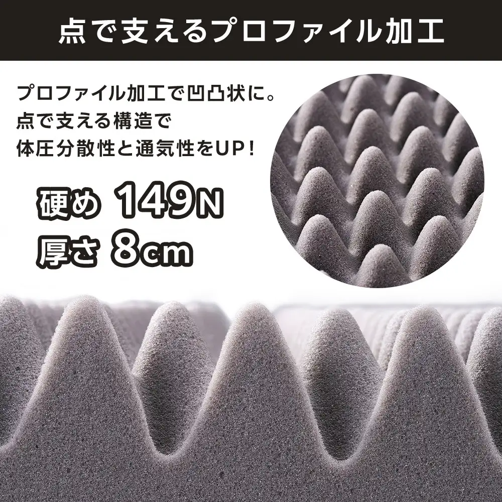 マットレス シングル 高反発 厚さ8cm ウレタン リバーシブルカバー アイリスオーヤマ Sサイズ MAKK8-S