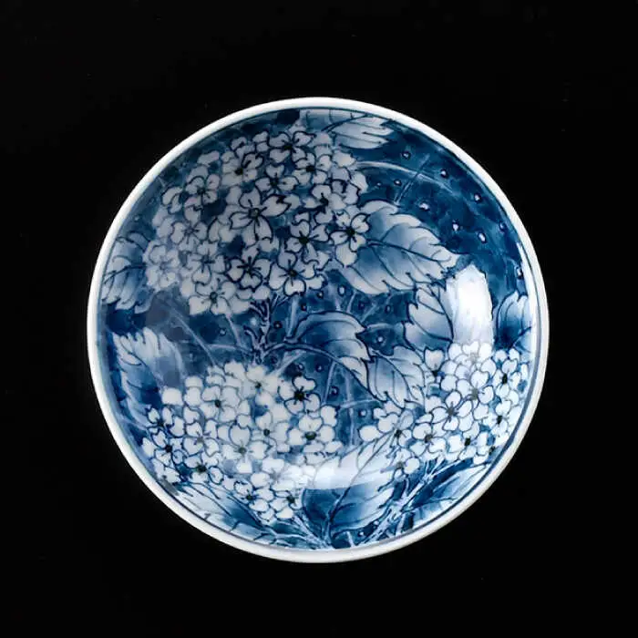 【波佐見焼】花絵盃・酒器 アジサイ 食器 皿 【青以窯】 [HD08] 波佐見焼