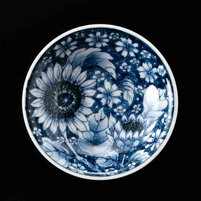 【波佐見焼】花絵盃・酒器 ヒマワリ 食器 皿 【青以窯】 [HD09] 波佐見焼