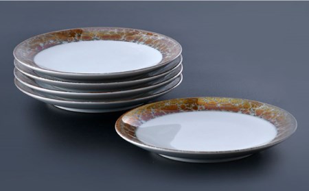 【波佐見焼】マーブル.HASAMI.「飴」5寸皿 プレート 5点セット 食器 皿 【野下上絵】 [LE14] 波佐見焼