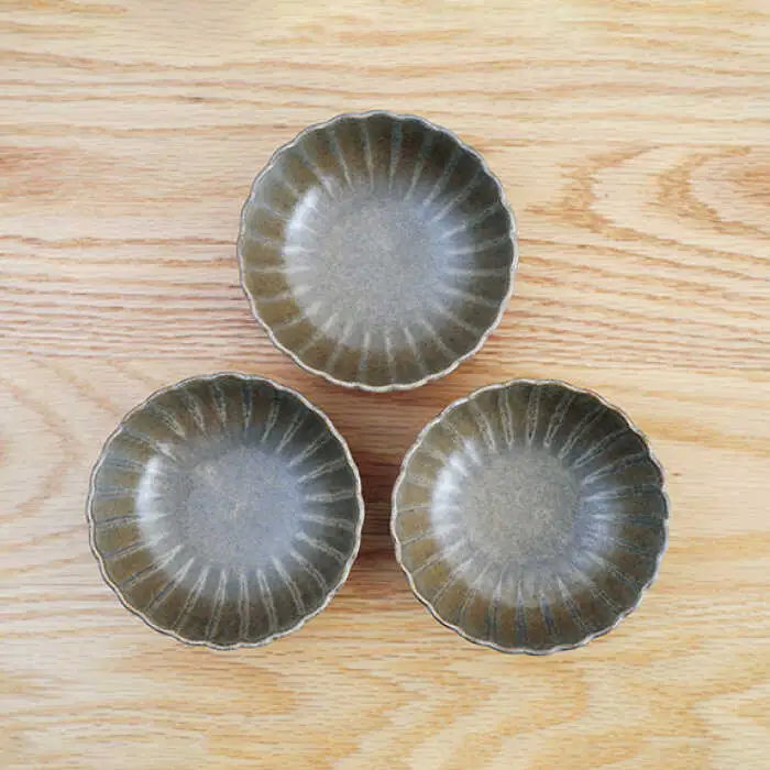 【波佐見焼】花しのぎ 丸小付 小鉢 （栗） 3点セット 食器 皿 【団陶器】 [PB100] 波佐見焼