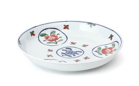 源右衛門窯 染錦牡丹丸紋皿 器 食器 皿 盛皿 プレート 有田焼 ad037