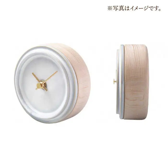タイルと木のシンプルな手作り時計 TILE WOOD CLOCK 壁掛け・置き時計 『あめ釉』【杉浦製陶】 インテリア 雑貨 おしゃれ [TAO013]