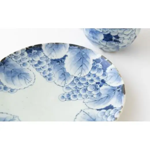 〈玉峰窯〉葡萄絵コーヒー碗皿