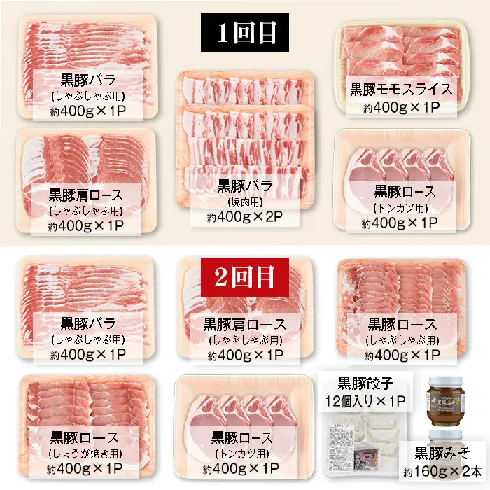 ＜定期便・全6回(隔月)＞極上セットF かごしま黒豚 ふるさと定期便 豚肉 国産【和田養豚】J02002