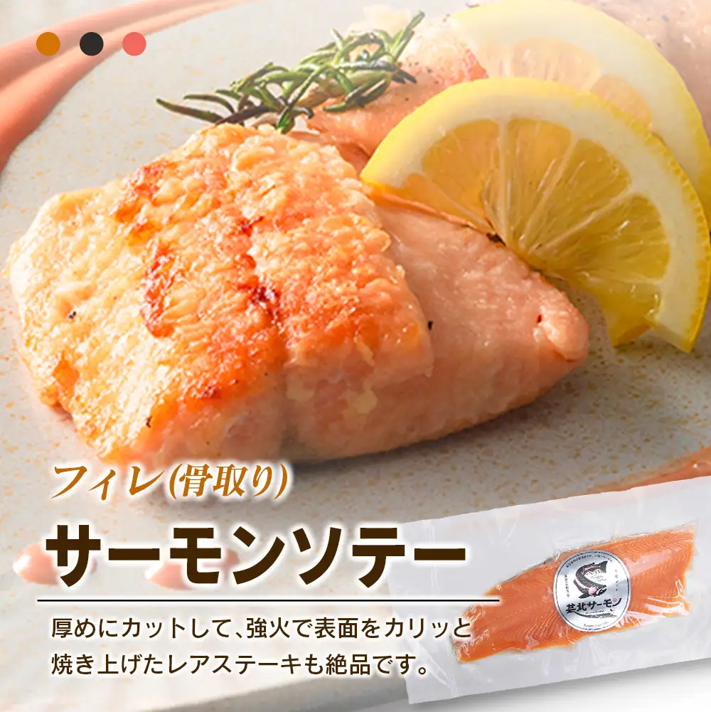 芸北サーモン 計500g 骨取りフィレ＆冷燻サーモンセット  山育ち サーモン フィレ スモークサーモン 刺身 サラダにおすすめ_OG065_003