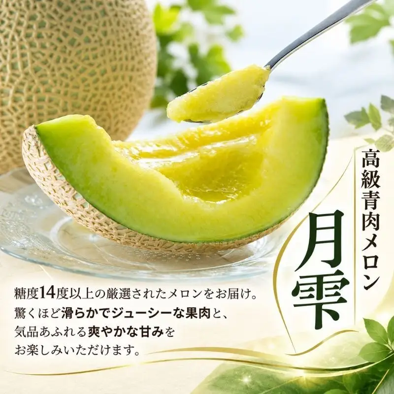 メロン 青肉 月雫 秀品 北海道産 メロン【2玉 計約3.2kg】【先行予約】