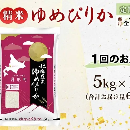 ゆめぴりか 5kg 定期便 12回 令和8年産 北海道 お米 米 ゆめぴりか
