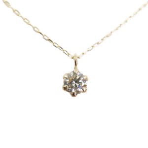 10金　ダイヤモンドプチネックレス 10金イエローゴールド製 1粒 ダイヤモンド 0.08ct プチネックレス