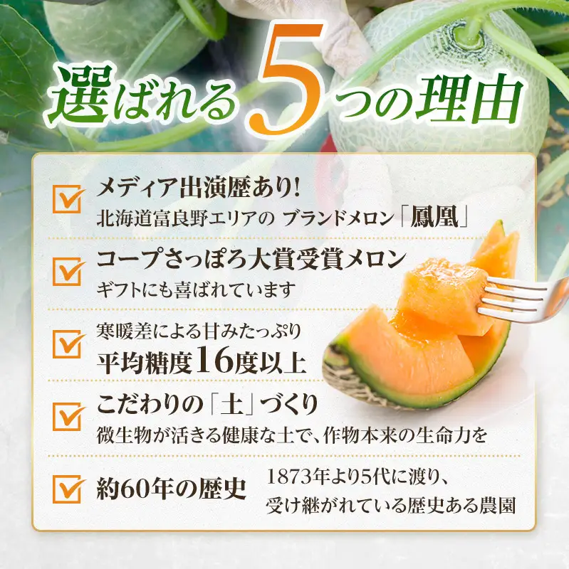 【2026年夏発送】〈桐箱入〉富良野メロン 山部の絶品『鳳凰』3L 2玉 計4kg以上 メロン 大玉 赤肉 北海道