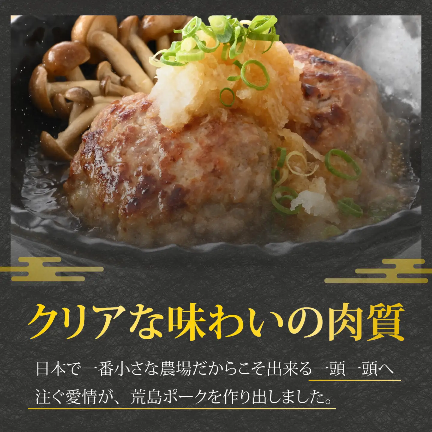 【福井のブランド豚肉】荒島ポーク 手作りハンバーグ100g×12個（計1.2kg）[A-054009]