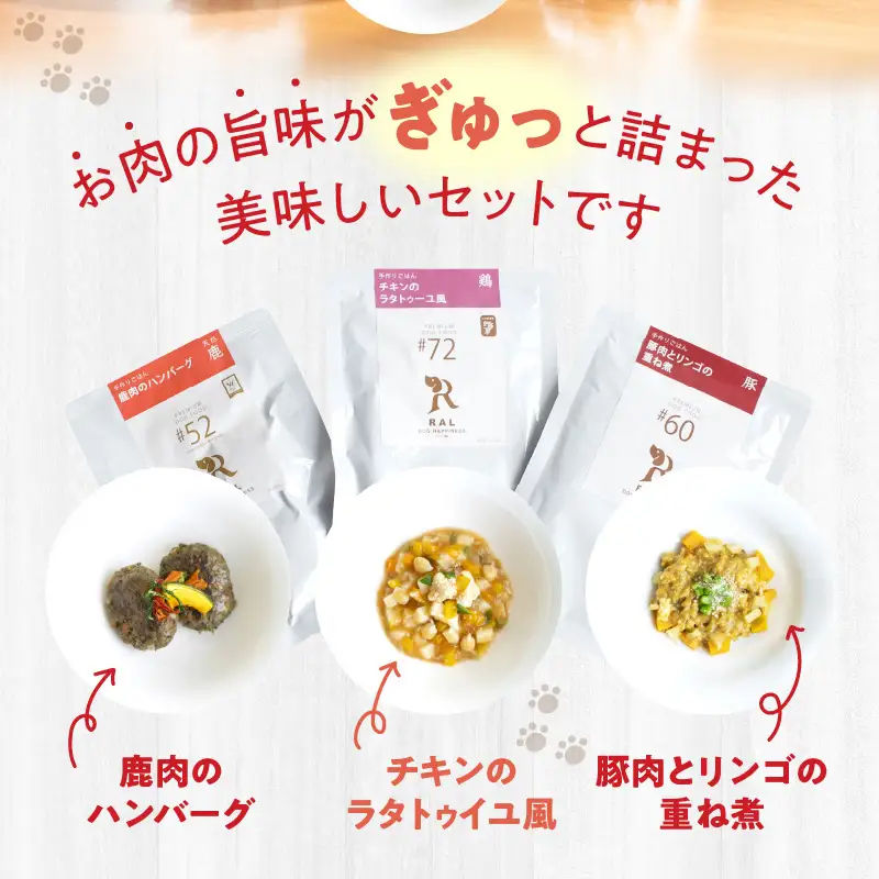 ドッグフード 無添加 お肉ごはん3点セット 【犬の手作りごはん】 R15005