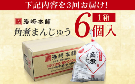 【3回定期便】長崎角煮まんじゅう6個入(袋) 豚肉 東坡肉 レンジ ふわふわ ほかほか 五島市/岩崎本舗[PFL002]  冷凍 豚 豚角煮 角煮饅頭 簡単調理 お取り寄せ