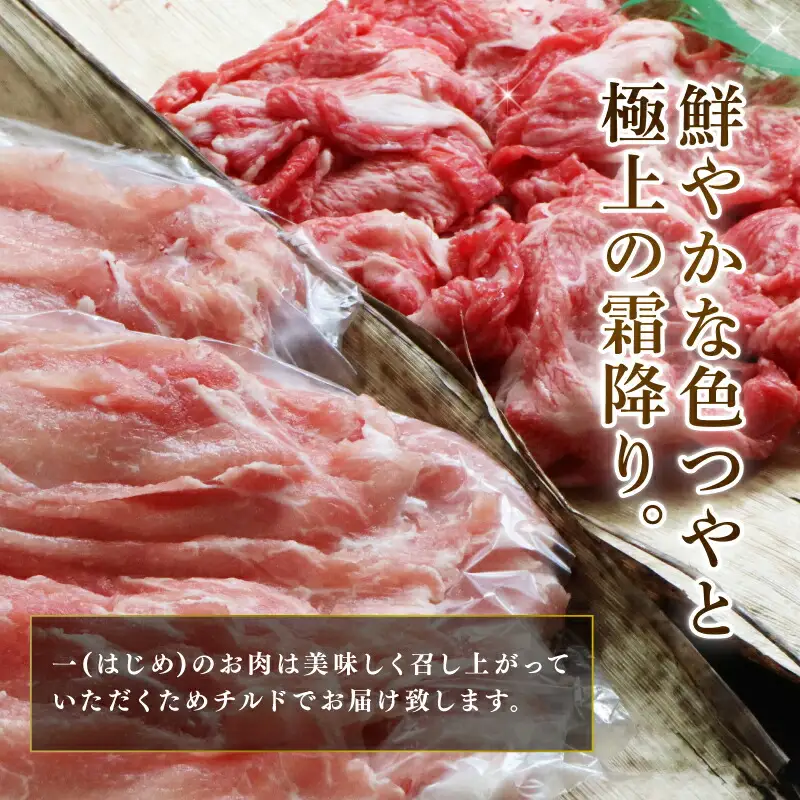 上質和牛 ブランド豚 大和牛肩ロース切落し・ヤマトポークロース切落しセット 黒毛和牛 国産牛肉 U-11
