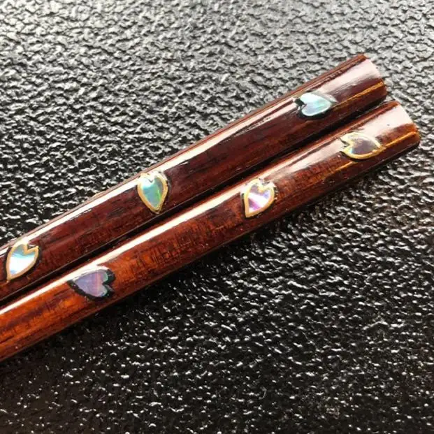 【藤田蝋色工芸】桜嵐坊お箸と箸置きセット（茶色）１膳