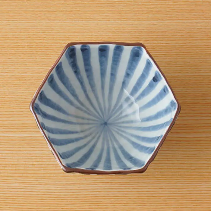 【波佐見焼】濃十草 六角 小鉢（六角茶付）3個セット 食器 皿 【陶もと】 [PE33]  波佐見焼