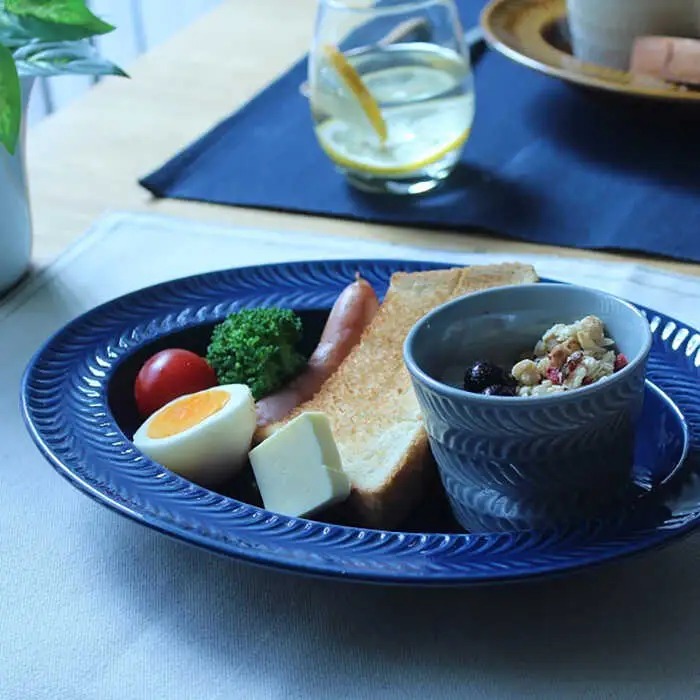 【波佐見焼】ローズマリー リムオーバル プレート ネイビー 食器 皿 【翔芳窯】 [FE210]  波佐見焼