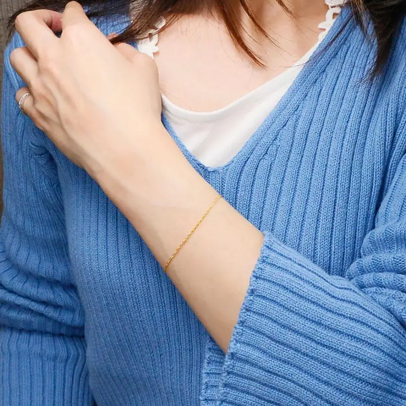 純金 24金 ブレスレット スクリューチェーン 全長16cm 管理番号160414200b16 SWAA050