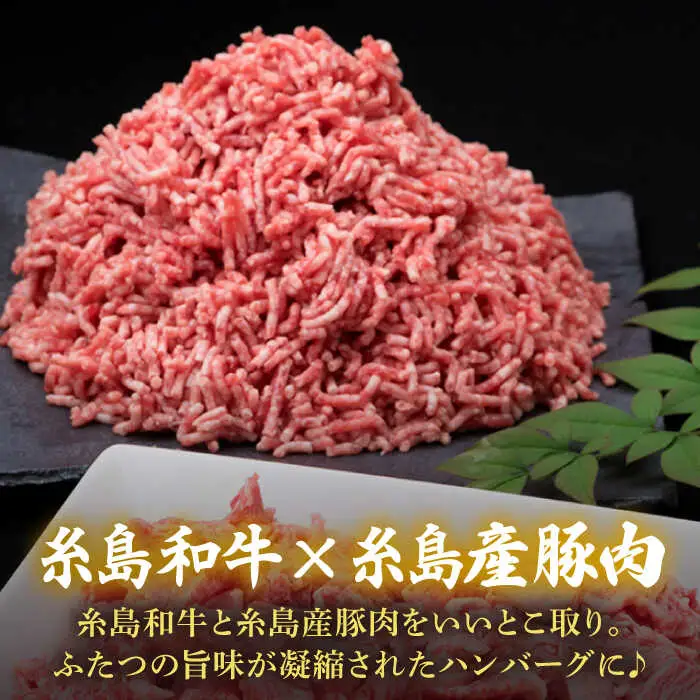 【全3回定期便】糸島和牛 糸島豚 合挽ミンチ 500g×2p×3回 計3kg 糸島ミートデリ工房 [ACA257]
