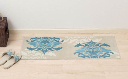 マット サミーラ 45×120cm カービング 抗菌 マット ブルーグレー