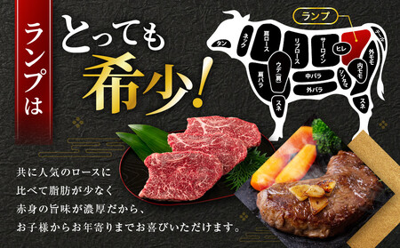 ランプステーキ 牛肉 国産 牛 ステーキ計約520g(130g×4枚)セット ソース付 希少