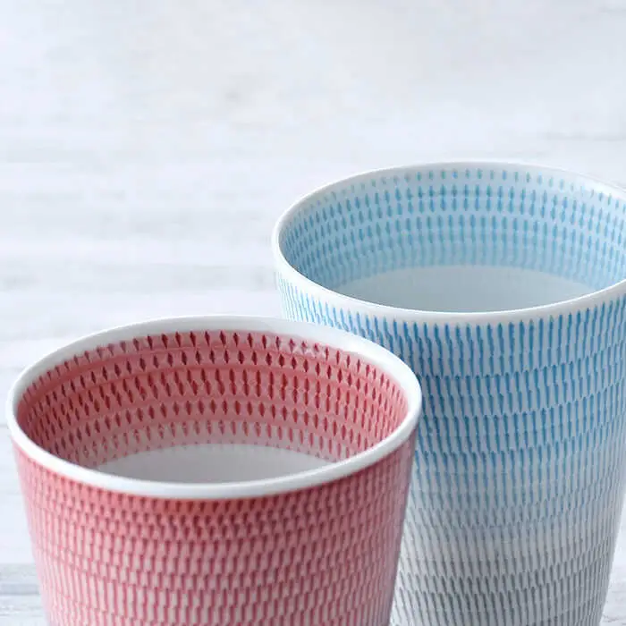 【波佐見焼】色染め流し フリーカップ （大） 赤・トルコ 食器 皿 【一真窯】 [BB58]  波佐見焼