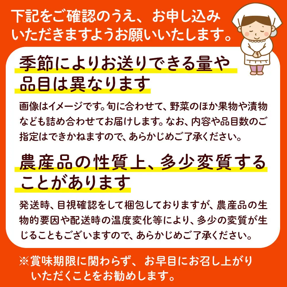 季節の産直詰め合わせ 野菜 山菜 果物 フルーツ お菓子 漬物など