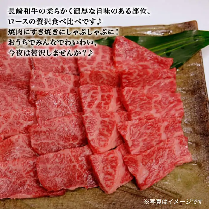 【訳あり】長崎和牛 ロース食べ比べ 約1000g（焼き肉用、すき焼き・しゃぶしゃぶ用各約500gずつ）＜大西海ファーム＞ [CEK136]
