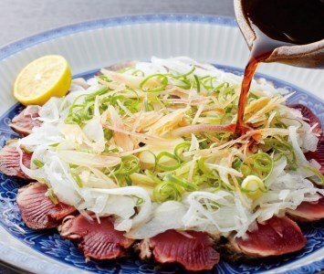 藁焼きかつおのたたき 大サイズ１節（約400g～500g）ポン酢１本付セット 【R01410】