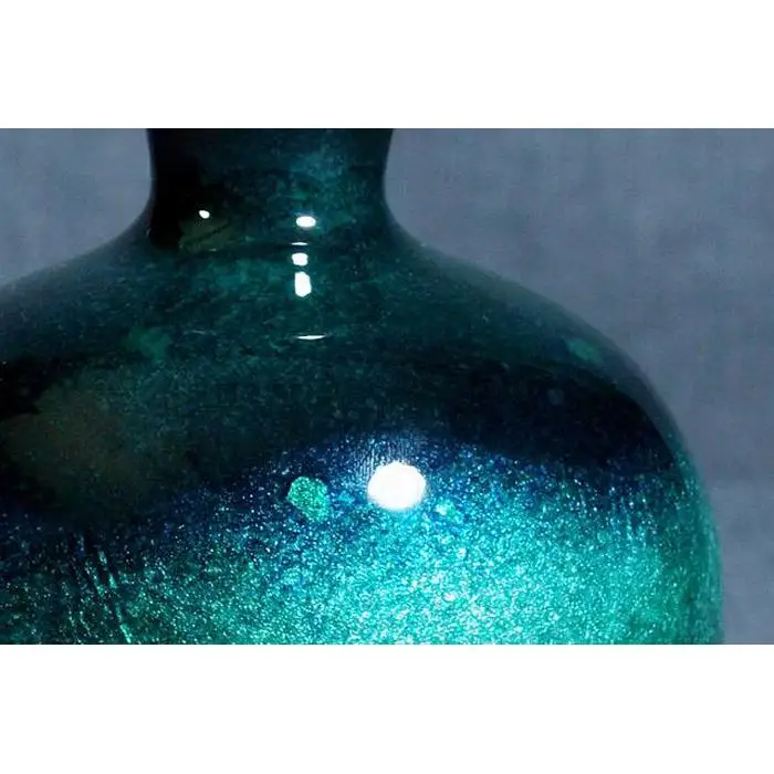 ★色：水（緑透け）★【尾張七宝窯元　加藤七宝製作所】４.５寸玉形花瓶　