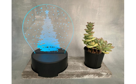 クリスマス カラフルタッチ2個セット（MerryChristmas雪だるまとツリー） | クリスマス インテリア  クリスマスグッズ 飾り 多肉 植物 小物 光る LED 色が変わる 6色 電池式 USB式 兼用タイプ ※2026年12月～発送