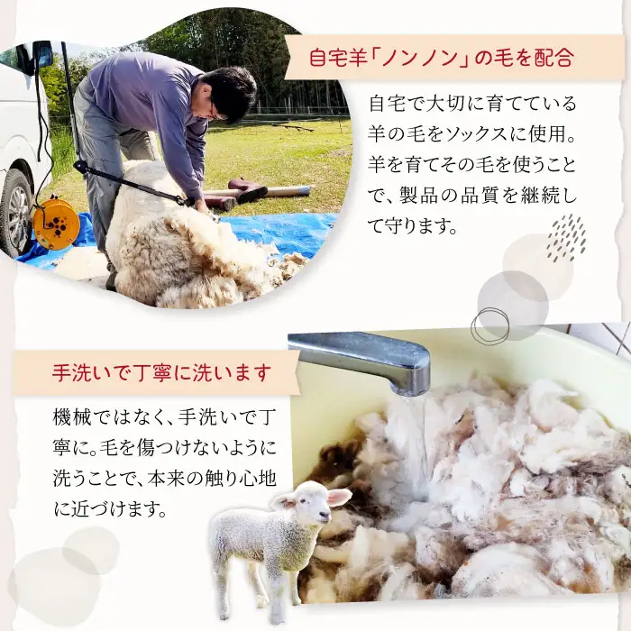 ひつじ飼いが作る ごほんゆびウールソックス Lサイズ(ピンクベージュ)【ウールソックス 5本指 靴下 Lサイズ ピンクベージュ ピンク ベージュ レディース メンズ 男女兼用 島根県 大田市】