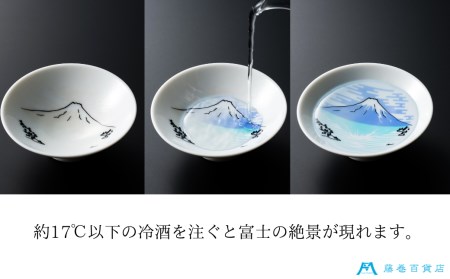 【美濃焼】藤巻百貨店オリジナル 青富士の平盃 ペアセット 多治見市 / 株式会社caramo 藤巻百貨店(丸モ高木陶器）盃  [TBB003]
