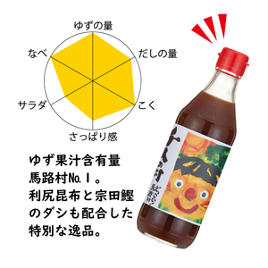 【調味料定期便】馬路村ゆずポン酢5種セット×3回 調味料 ポン酢