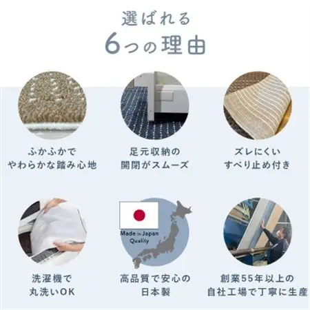 泉州産 洗えるキッチンマット 45×180cm　グレー(cubedot)【1504395】