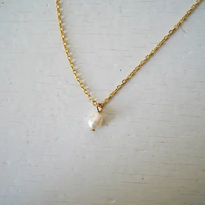 琵琶パール一粒ネックレス アクセサリー ファッション小物 雑貨 