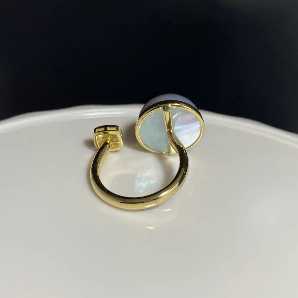 【奄美パール】奄美の輝き®×虹珠　マベ真珠 13mm K18イエローゴールド巻リング2053＜数量限定＞