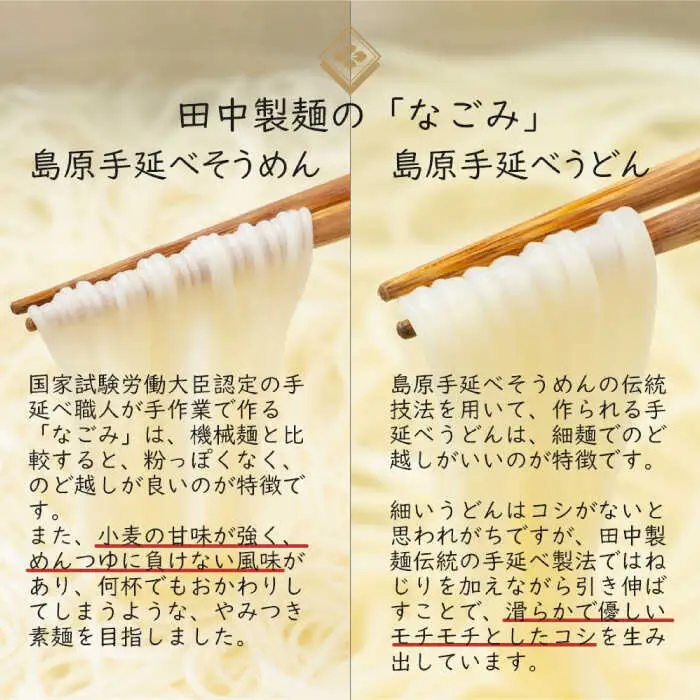 田中製麺 島原手延そうめん・うどん「なごみ」お試しセット 各50g×5束 計500g / そうめん 素麺 うどん 麺 乾麺 食べ比べ / 南島原市 / 贅沢宝庫 [SDZ025]