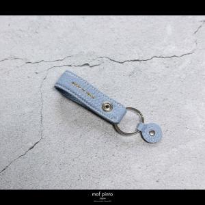 maf pinto (マフ ピント)ストラップ キーリング キーホルダー キーケース ライトブルー ADRIA LINE レザー 本革 日本製