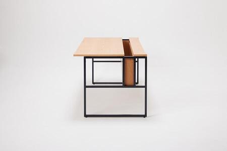 パソコンデスク リモートワーク オーク 140 ミニシェルフ付 WAAKstation2OK 1407 minishelf