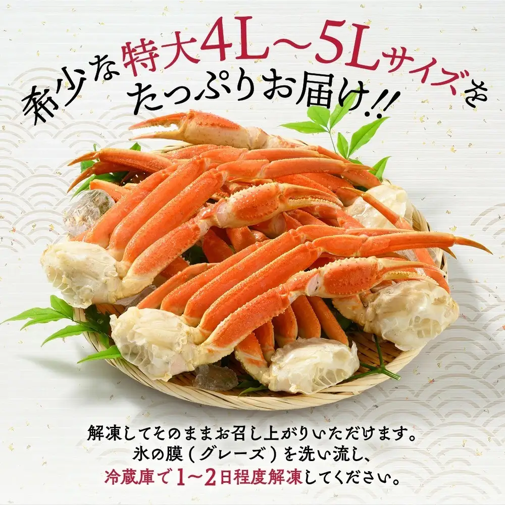 20-245 【訳あり】特大4L～5L_ボイル本ずわいがに肩脚　4～5肩(約1.5kg)