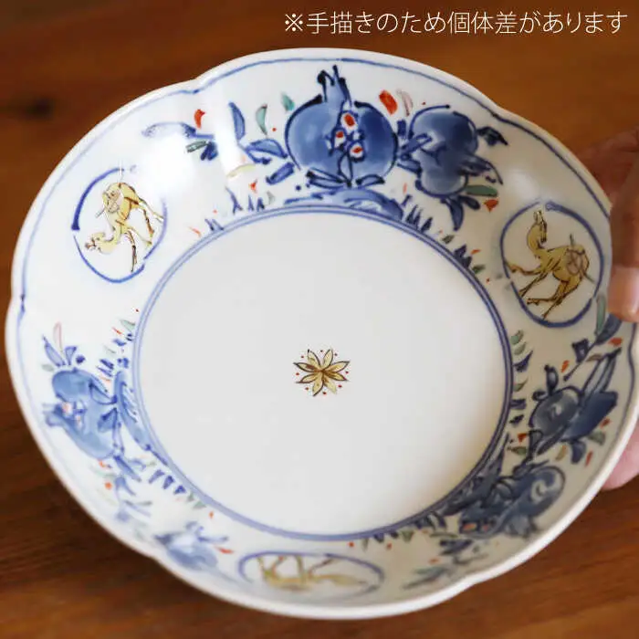 染錦柘榴駱駝文多用鉢 NAT009  やきもの 食器