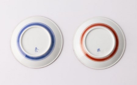 いげ皿 ソフィア 15cm2色セット 赤青 NAZ505 やきもの 食器